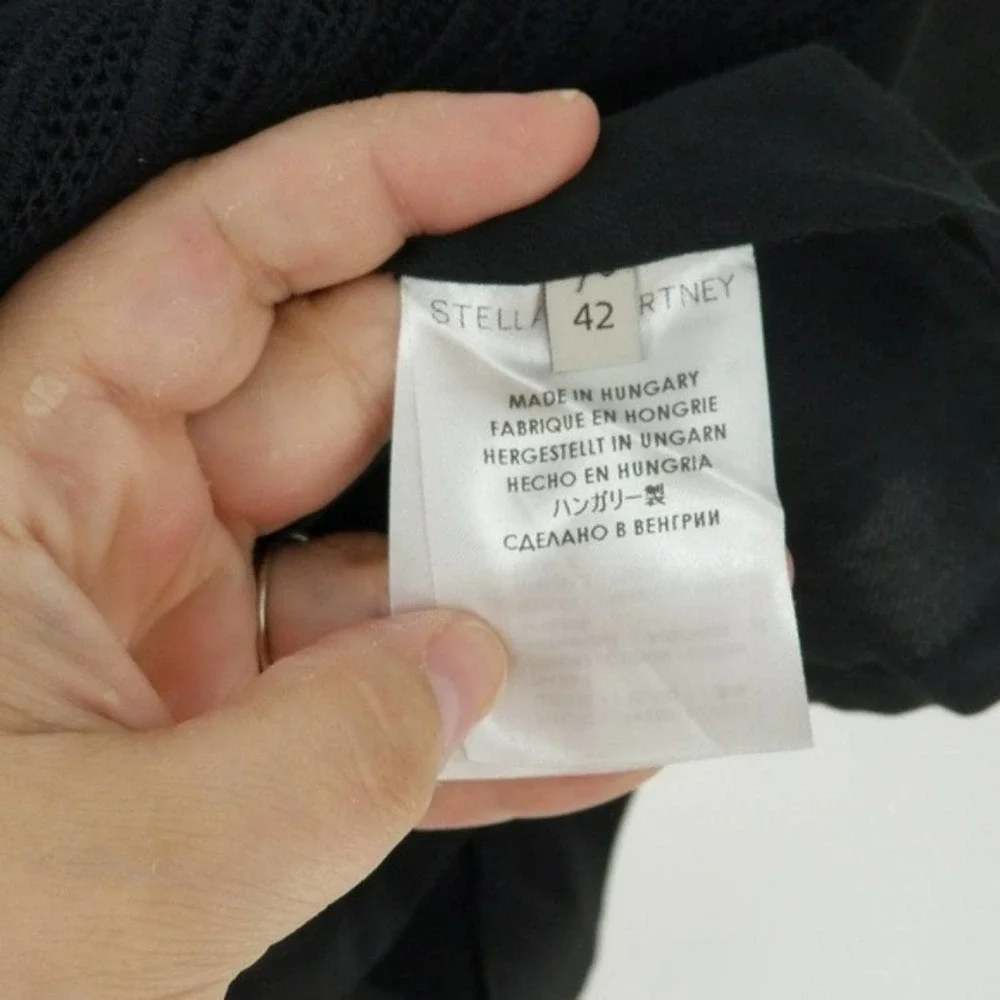 Stella McCartney Black Embroidered Flower Detail Mini A-Line Skirt Size Medium